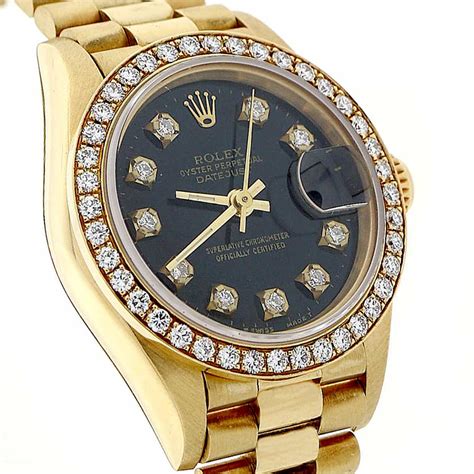 rolex ladies watches diamond bezel|rolex ladies datejust diamond dial.